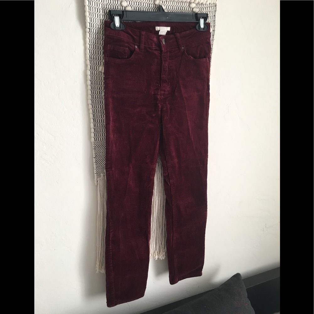 H&M velvet burgundy pants size 4